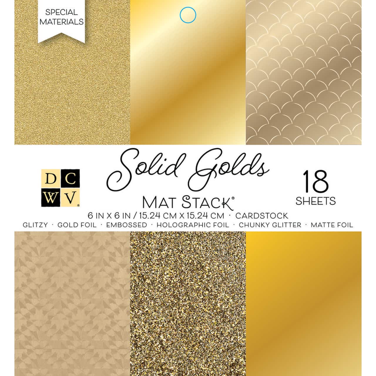 DCWV® Solid Golds Mat Stack® Cardstock Paper Pad, 6" x 6"